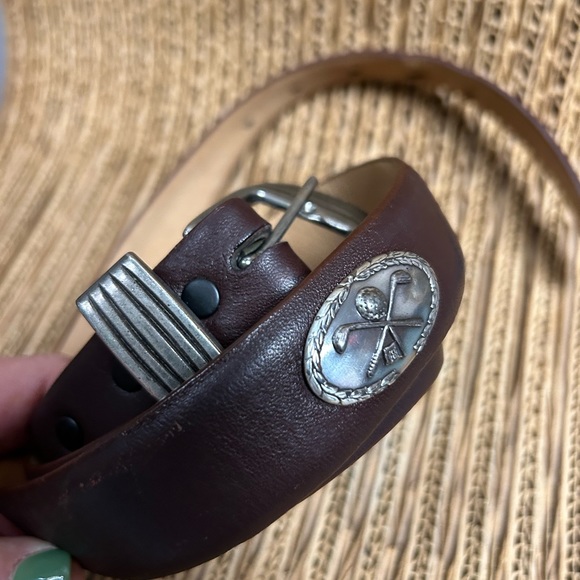 Vintage Brown Leather Golf Belt - Picture 3 of 8